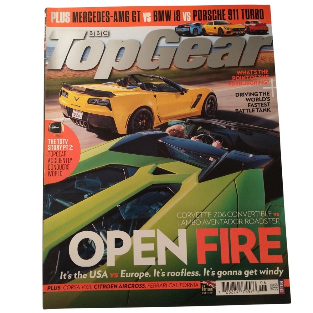 BBC Top Gear Magazine June 2015 Corvette Z06 vs Lambo Aventador UK Edition